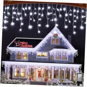 Hs-504l Shenzhen Hangsheng Technology Co. Ltd. 504 Led Christmas Lights Outdoor 504led 49 Ft With 112 Drops Blue And Cool White