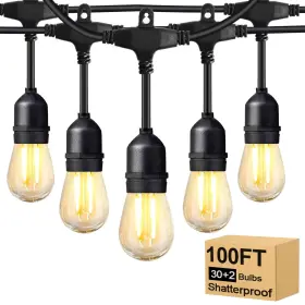 Lm-sl-005 Shenzhen Langma Technology Limited 2w 100ft Outdoor String Lights Commercial Grade With 32 Shatterproof S14 2700k