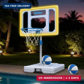 Shenzhenshihongpingkejiyouxiangongsi 639395666760 Large Pool Basketball Hoop Poolside With Super Bright Led Solar Lights 32 Inch Shat
