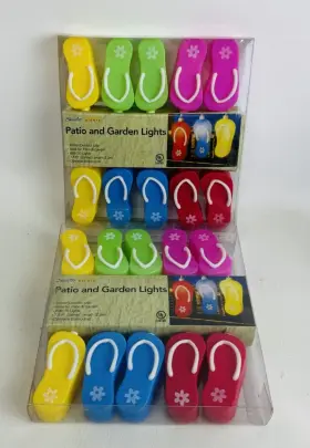 Sienna 047275082720 Summer Night Patio Garden Flip Flop Lights 10 Indoor Outdoor 7.5 Ft Set Of 2 New