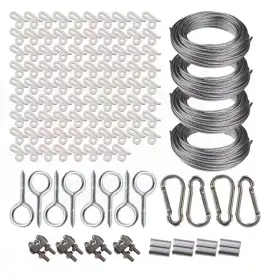 Simple Living Solutions 313017669611 200 Ft. Prodec Complete Cable Wire Outdoor Patio Light Kit Simple Living Solutions 313017669611 200 Ft. Prodec Complete Cable Wire Outdoor Patio Light Kit