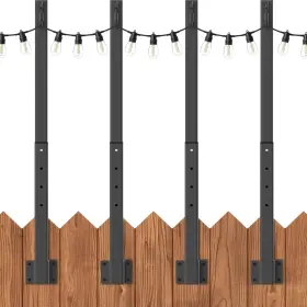 Sinley 784300712671 2.8ft String Light Poles 4 Pack For Outside Lights Outdoor With F