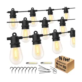 Sr6822-s1427-00 Skeerei Led String Lights For Outside Ip65 S14 96ft 48ft 2pack Outdoor Patio