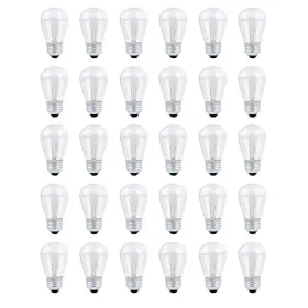 Skullis 601393511021 30 Pack S14 Outdoor String Light Bulbs Set Orange 120v 11w Clear Pat