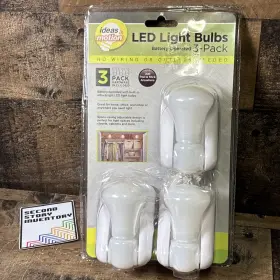 Smartworks 754814025956 Battery Operated Led Pull-string Light Bulbs - Set Of 3 Peel And Stick