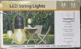 Smartyard 012109102950 Comercial Grade 24ft String Light