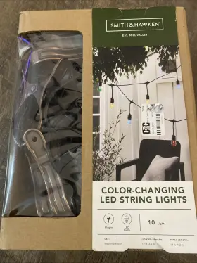 Smith & Hawken 028208895655 And Color Changing Led String Lights 10lights 12ft Clamps