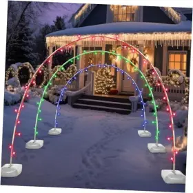 Qx-u-o-s-200-10-m Soaoo And Linhai Qixiang Lighting Co. Ltd 3 Sets 10 Ft Light Arch For Christmas Holiday Garden