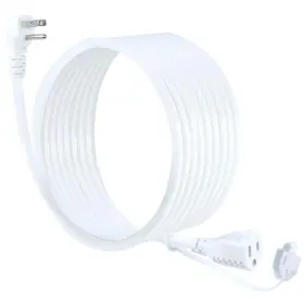 B0c7gtqf18 Sparking 15ft White Outdoor Extension Cord - 16awg 90-degree Flat Plug 3 Prong Sjtw Exten