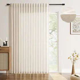 B0fdkq8df6 Spwiy Beige Sliding Door Curtains Linen Extra Wide 100 Inch For Living Room Shee