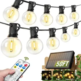 Srd 705353691393 Solar String Lights 50 Ft G40 Outdoor Waterproof Shatterproof Remote Timer