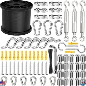 B0dp74cd31 Stanley 164ft Vinyl-coated Stainless Steel Cable Kit For String Lights Hooks &