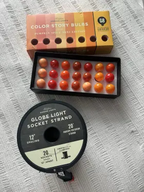 047328 Stargazer New Anthropologie Garden Lights Socket Strand And Pumpkin Spice Bulbs