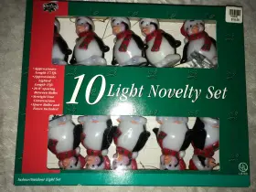 703633 Sterling Inc. Nos Rare String Of 10 Penguin Christmas 3d Cartoon Lights Novelty Set