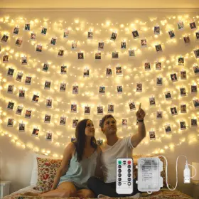 B0fhpgrrj7 Suddus 33ft 100 Led Photo Clip Fairy Lights With Remote Usb/battery Operated