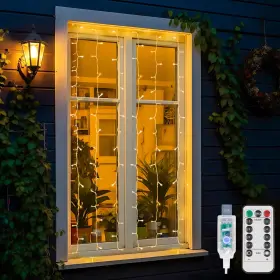 B0fjrjq2r1 Suddus 90 Led Curtain String Lights For Bedroom Outdoor Fairy Wall Decor