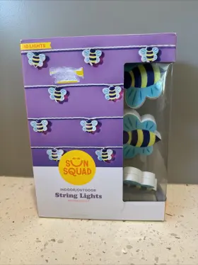 Sun Squad 028208851538 Indoor/outdoor String Lights Bees Weather Resistant 10