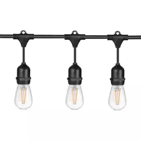 Sunlite 711181288148 Outdoor 48 Ft. Plug-in Led S14 Edison Bulb Waterproof 15 String Light With