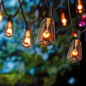 Sunsgne 313041678610 10ft Outdoor Patio String Lights With 11 Edison Bulbs 1 Spare Vintage