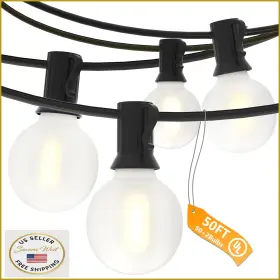 B0dz6675sz Sunsgne G40 50ft Waterproof Outdoor String Lights With 52 Led Frosted Globes