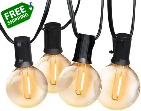 Sunthin 445045090099 Globe Outdoor String Lights 194ft 97ft 2 Pack Patio With G40