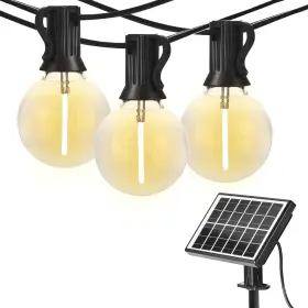 St256 Sunthin Solar String Lights 50ft Patio With 24 Shatterproof G40