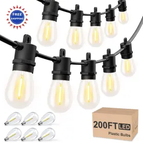 Il-e12-18100030 Svater Outdoor String Lights 200 Ft Patio Waterproof Ip65 Hanging Light