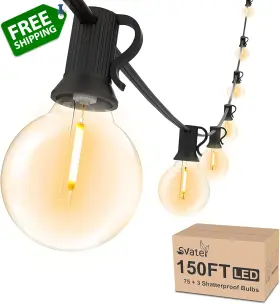 Il-e12-1845m75t Svater Outdoor String Lights 150 Ft Patio With 78 Shatterproof Led Bulbs