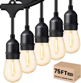 Ile26-1807524 Svater Outdoor Led String Lights 75ft 26pcs Shatterproof Patio 2700k Warm White