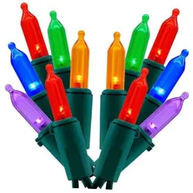 Leds-l-100e Sweet Lighting Llc. Leds-l-100e/2f 0.08 Led Christmas Lights 200 Count Pack Of 2 Sets 25 Ft 100 Green Multicolor