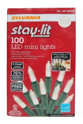 1101417 Sylvania Usedsylvania Staylit Platinum Led Indoor/outdoor Christmas String Lights Warm