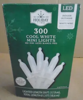 72-238 Sylvania Holiday Time Cool White 300 Mini Led Lights Wire