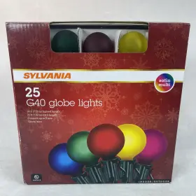 Sylvania 883624202360 25 G40 Globe String Lights Satin Multi Green Wire