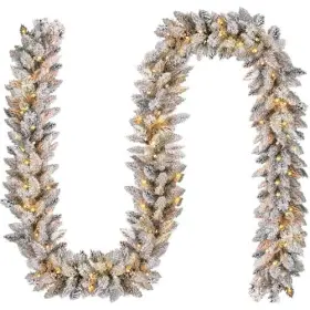 Ttzr01002 Taiyuanshizongxingshangmaoyouxianzerengongsi 9 Ft Garland - With Lights Snow Christmas Glittered Frosted 9ft Flocked