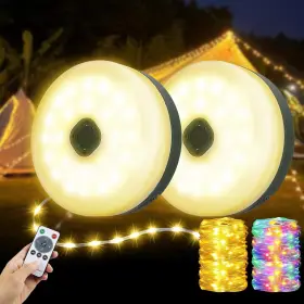 Alixino1 Taizhou Wanchang Electronic Technology Co. Ltd 2pcs Camping String Lights 33ft 4 In 1 Rechargeable 100led Outdoor Tent