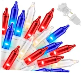 Hp-150-3 Taizhou Yongheng Lighting Co. Ltd Hp-150-3/sb Red White And Blue Mini String Lights With 150 Count