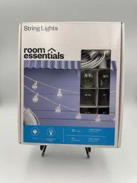 Target 028208589455 Clear Globe String Lights 20 Bulbs White Wire Room Essentials New