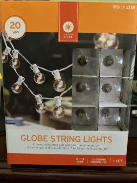 Target 028208871888 20 Clear G40 Globe String Light Set White Wire Patio Rv Deck Party New