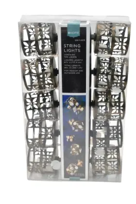 Target 092239343195 Home 10 Indoor Outdoor String Lights Floral And Shell Design Patio Lantern