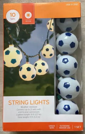 Target 092239360796 Decor By Soccer Ball String Lights 10 9 Ft Green Wire