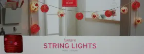 Target 490650616834 Valentines 10 Red And White Lantern String Light With Dots Hearts Indoor Nib
