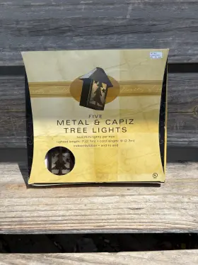 Target Brand 741895733542 2001 Patio Rv Bar Metal And Capiz Tree Lights 5 Lanterns On String New In Box