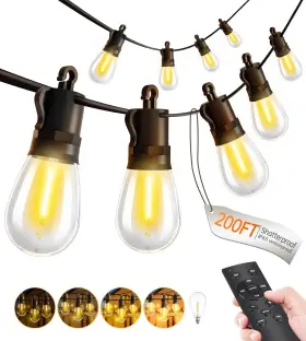 B0fg2ty68w Tbosw 200ft S14 Led Outdoor String Lights Dimmable Ip65 Waterproof Patio