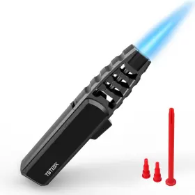 Tbteek 747783513630 Butane Torch Lighter - Adjustable Jet Flame Blow Black