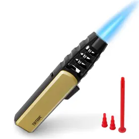 Tbteek 747783513647 Butane Torch Lighter - Adjustable Jet Flame Refillable Gold