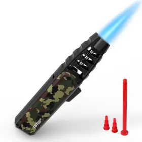 Tbteek 747783513654 Butane Torch Lighter - Adjustable Jet Flame Blow Camo