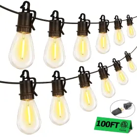 B0dsvj1ftx Tdlol 100ft Outdoor String Lights With 52 Shatterproof S14 Vintage Edison Bulbs