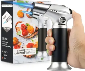 Tencoz 799670122869 Blow Torch Professional Kitchen Cooking 6 X 4.3 2.4 Inches Silver Black