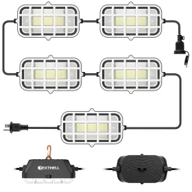 Texthell 717018327233 50ft Led Construction String Lights 75w Super Bright 7500lm Plug In Linkable