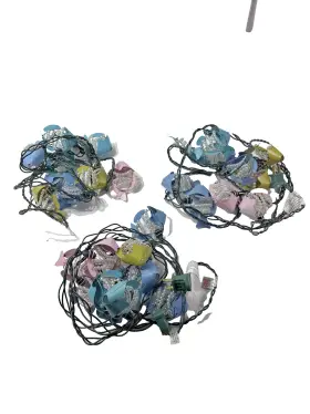 326895 The Garden Colletion Vtg 3x 10 Light Strings Multicolor Indoor /outdoor Pearl Pastel Fish